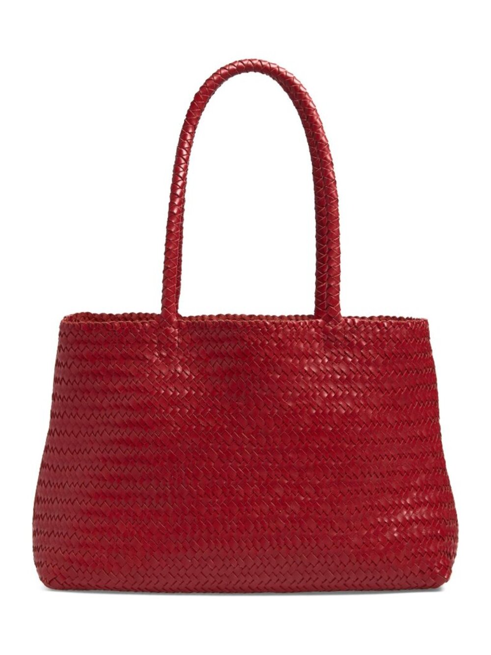 🆕MADEWELL Handwoven Large Leather Tote Handbag Red - Picture 5 of 10